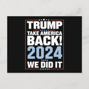 Postal Lo hicimos Trump, presidente de la bandera de Esta