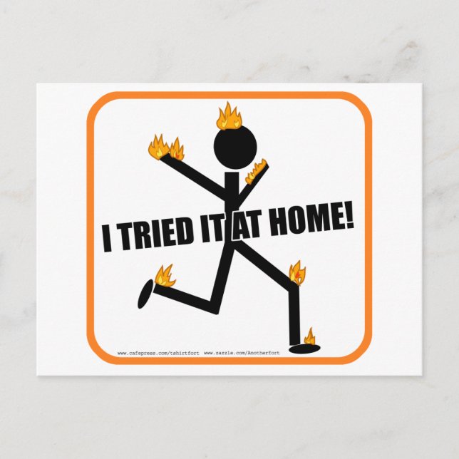 Postal ¡Lo intenté en casa! (Anverso)