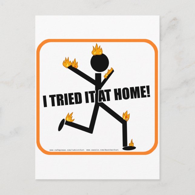 Postal ¡Lo intenté en casa! (Anverso)