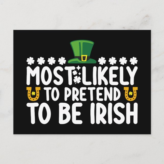 Postal Lo Más Probable Es Que Pretenda Ser El Día Irlandé (Anverso)