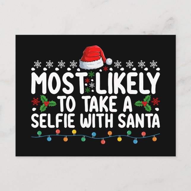 Postal Lo Más Probable Es Tomar Un Selfie Con Navidades D (Anverso)