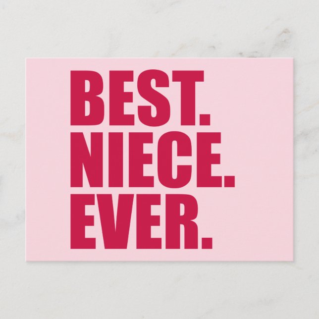 Postal Lo mejor. Niece. Nunca. (Rosa) (Anverso)