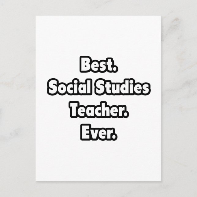 Postal Lo mejor. Profesor de Estudios Sociales. Nunca. (Anverso)