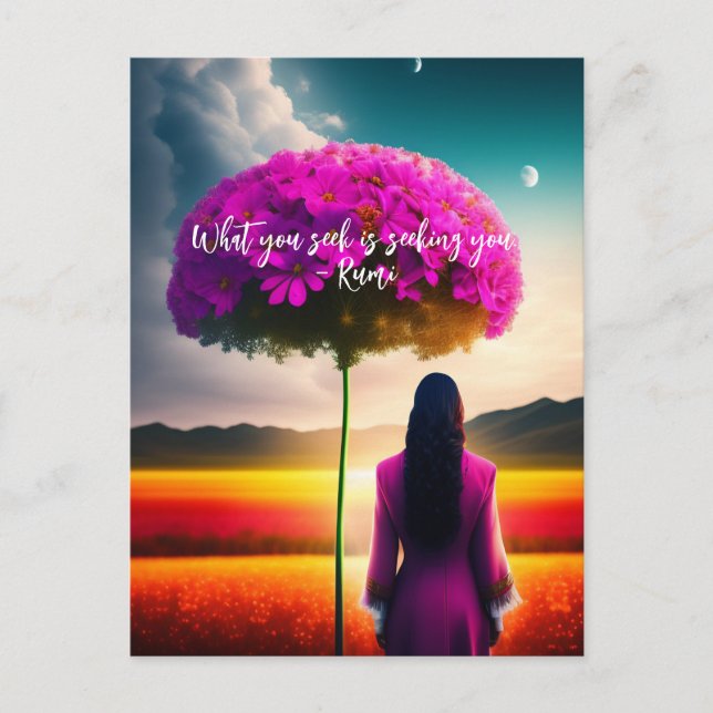 Postal Lo que busca la cita de Rumi de Dreamscape (Anverso)