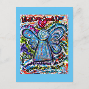 Postal Lo que el cáncer no puede hacer poema Angel Art Po