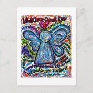 Postal Lo que el cáncer no puede hacer poema Angel Art Po