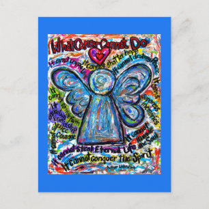 Postal Lo que el cáncer no puede hacer poema Angel Art Po