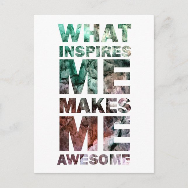 Postal Lo que me inspira me hace asombroso 2 (Anverso)