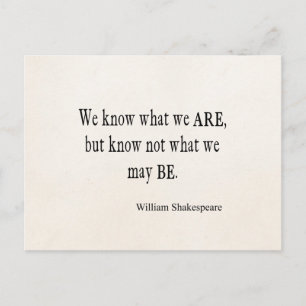 Postal Lo que no somos puede ser una cita de Shakespeare