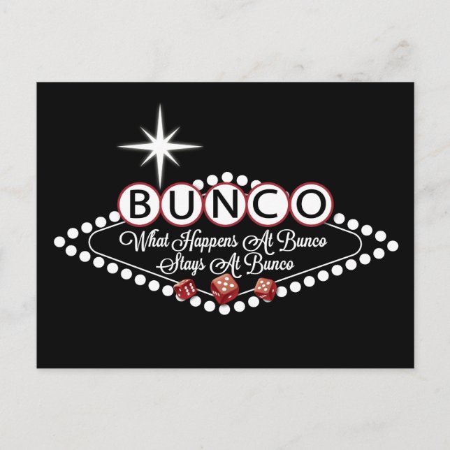 Postal Lo Que Pasa En Bunco Se Queda En Bunco Fun (Anverso)