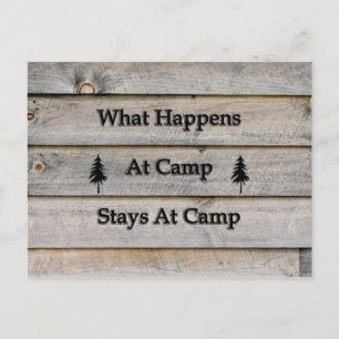 Postal Lo que pasa en el campamento se queda en el campam