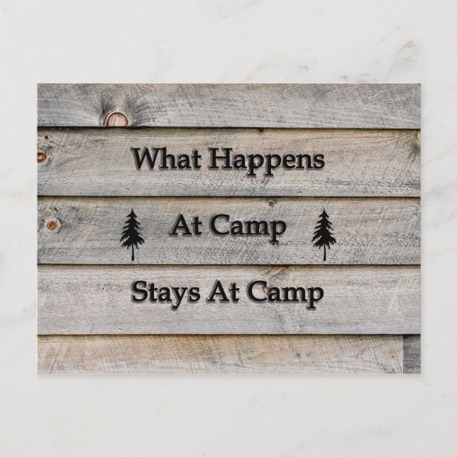 Postal Lo que pasa en el campamento se queda en el campam (Anverso)