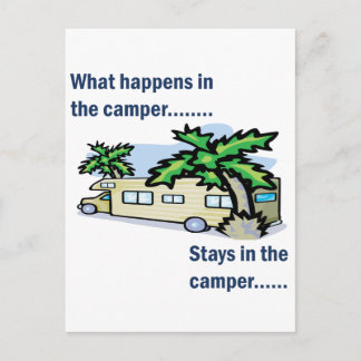 Postal Lo que pasa en el camper, se queda en el camper