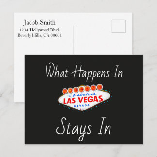 Postal Lo que pasa en Vegas se queda en Las Vegas de noch