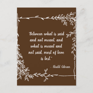 Postal Lo que se dice y significa Khalil Gibran Brown