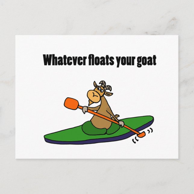 Postal Lo que sea que flote tu Personalizado de Kayaking (Anverso)