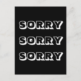 Postal Lo siento, blanco negro moderno negrita