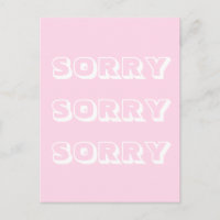 Lo siento, disculpa moderna en negrita, rosa claro