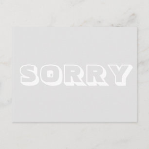Postal Lo siento, gris claro blanco moderno negrita