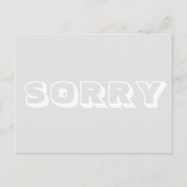 Postal Lo siento, gris claro blanco moderno negrita