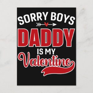 Postal Lo siento niños papá es mi San Valentín