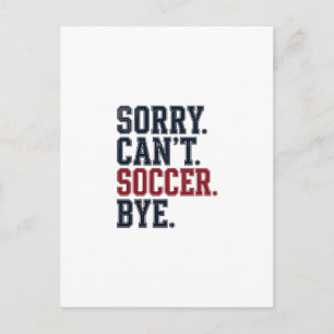 Postal Lo siento No puede Fútbol Adiós Vintage
