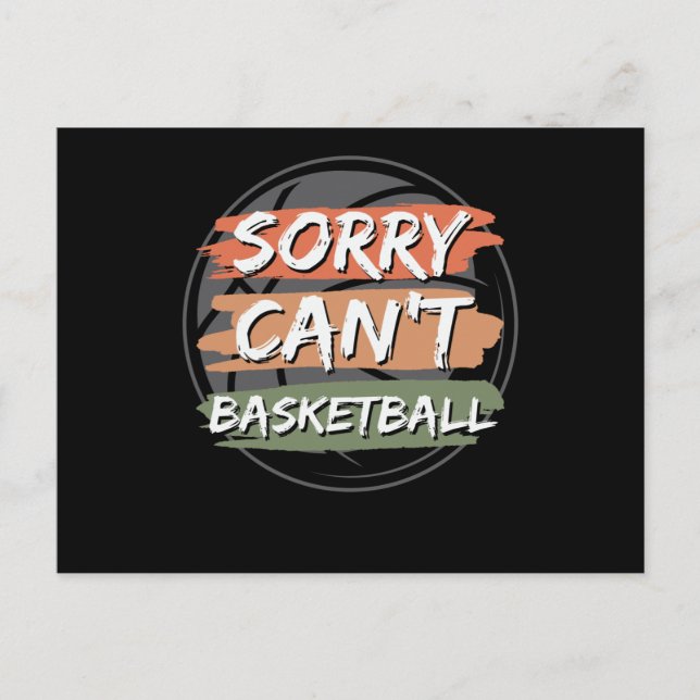 Postal Lo siento no puedo basketball | Diseño de aficiona (Anverso)