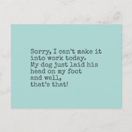 Postal Lo siento, no puedo hacerlo hoy.