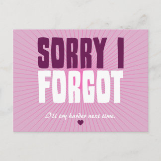 Postal Lo siento, olvidé