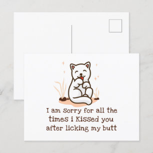 Postal Lo siento, te besé después de lamer mi trasero