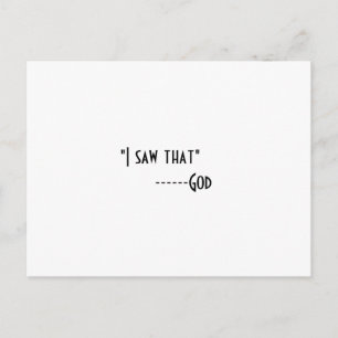 Postal "Lo Vi"—Cartera De Dios