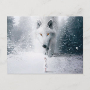 Postal Lobo blanco gigante
