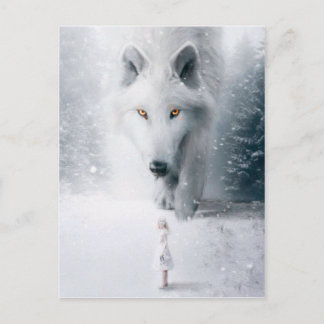 Postal Lobo blanco gigante