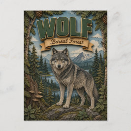 Postal Lobo Bosque Boreal POPCUT
