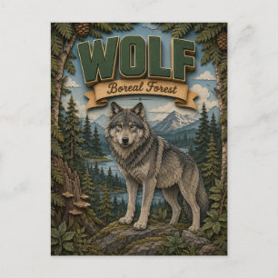 Postal Lobo Bosque Boreal POPCUT