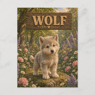 Postal Lobo Cachorro Cuaderno Infantil Animal