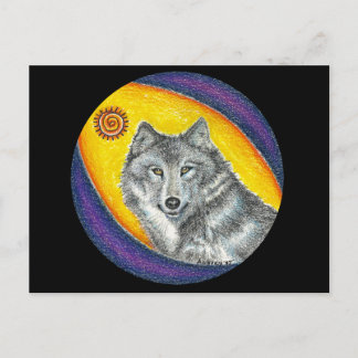Postal Lobo curativo del Shaman