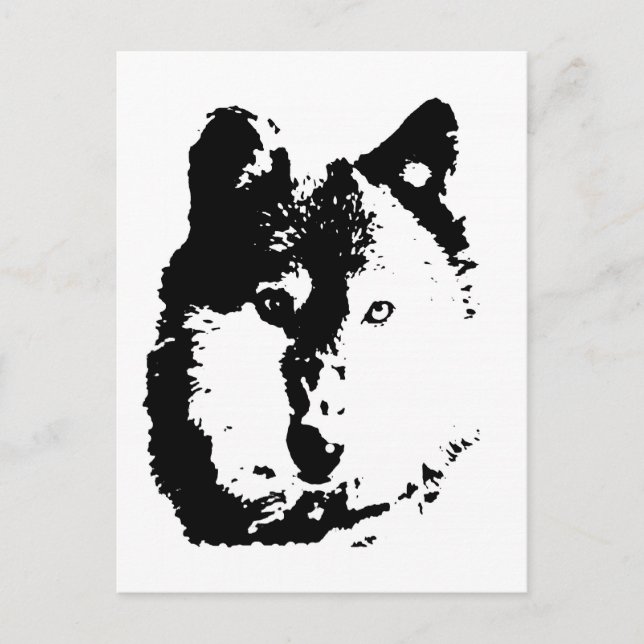 Postal Lobo de arte pop (Anverso)