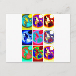 Postal Lobo de arte pop