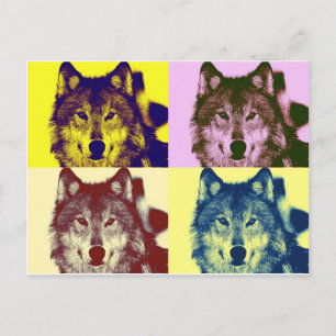 Postal Lobo de arte pop