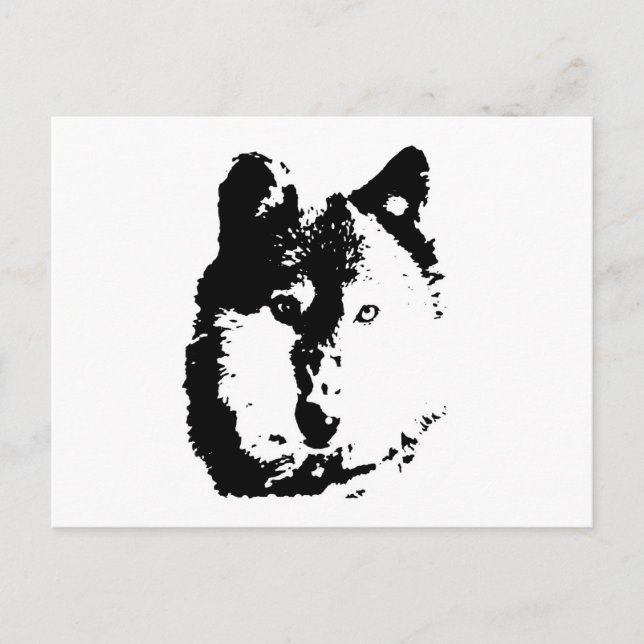 Postal Lobo de arte pop (Anverso)