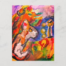 Postal Lobo de noche