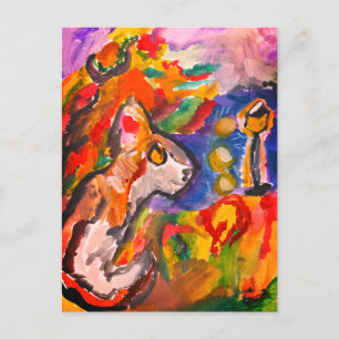 Postal Lobo de noche