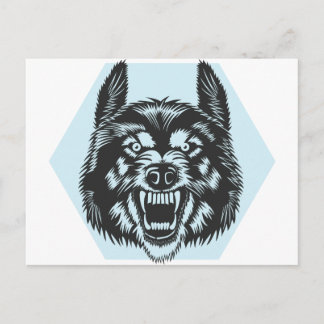 Postal Lobo enojado