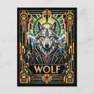 Postal Lobo, Fauna Art Déco