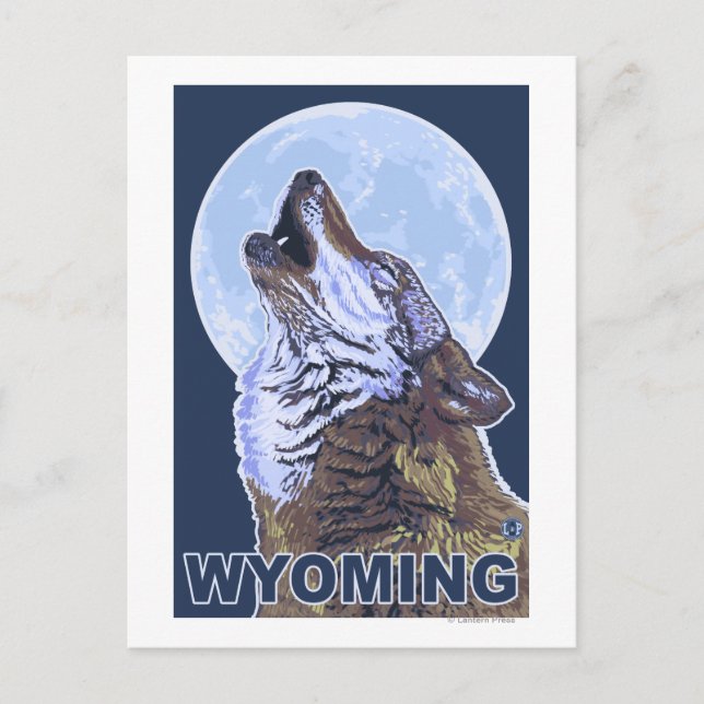 Postal Lobo gris HowlingWyoming (Anverso)