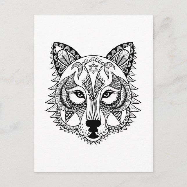 Postal Lobo inspirado (Anverso)