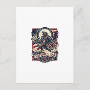 Postal Lobo Patriota Patriótico Horror Monstruo Patriota
