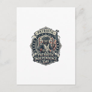 Postal Lobo Patriota Patriótico Horror Monstruo Patriota 
