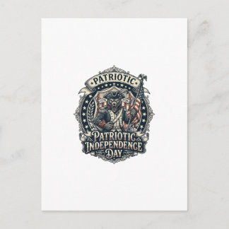 Postal Lobo Patriota Patriótico Horror Monstruo Patriota